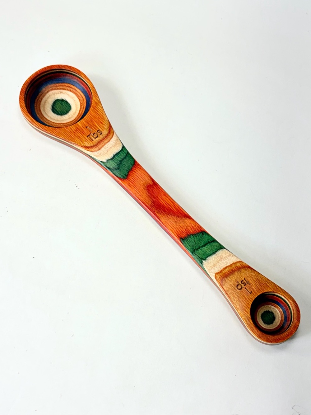 Baltique Wood 2 in 1 Measuring Spoon Colorful Striped Wood
